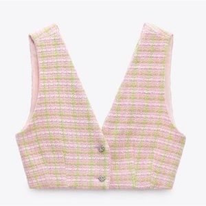 Zara V-neck cropped waistcoat